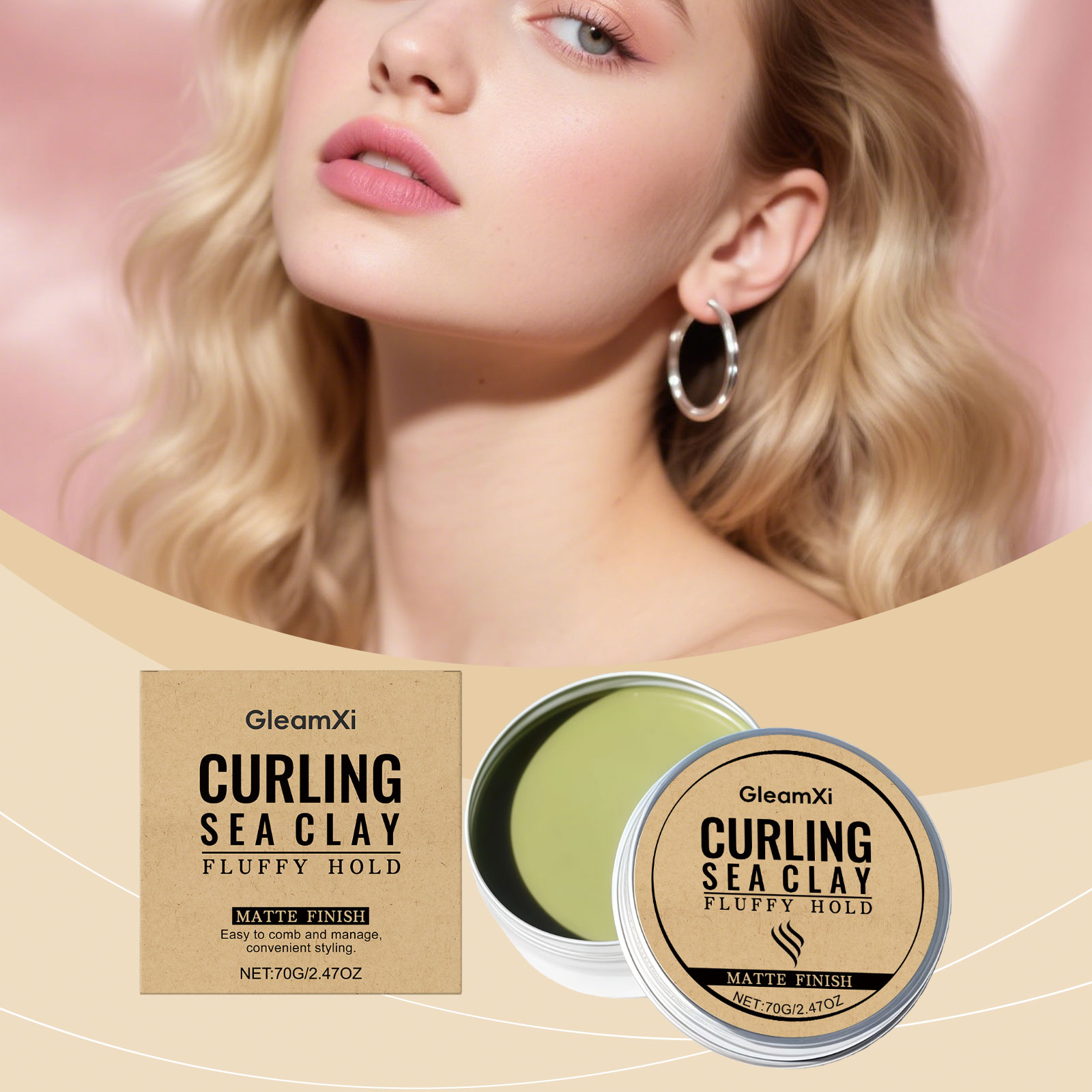 Pomade Hair Clay - Curly Hair Styling Clay - Flexible
