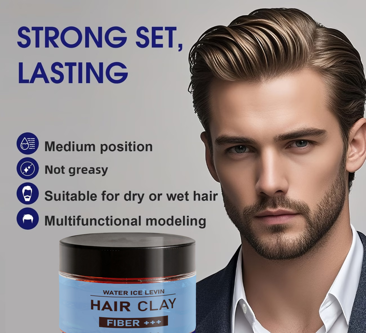 Pomade Hair Clay - Biotin & Keratin Hair Clay for