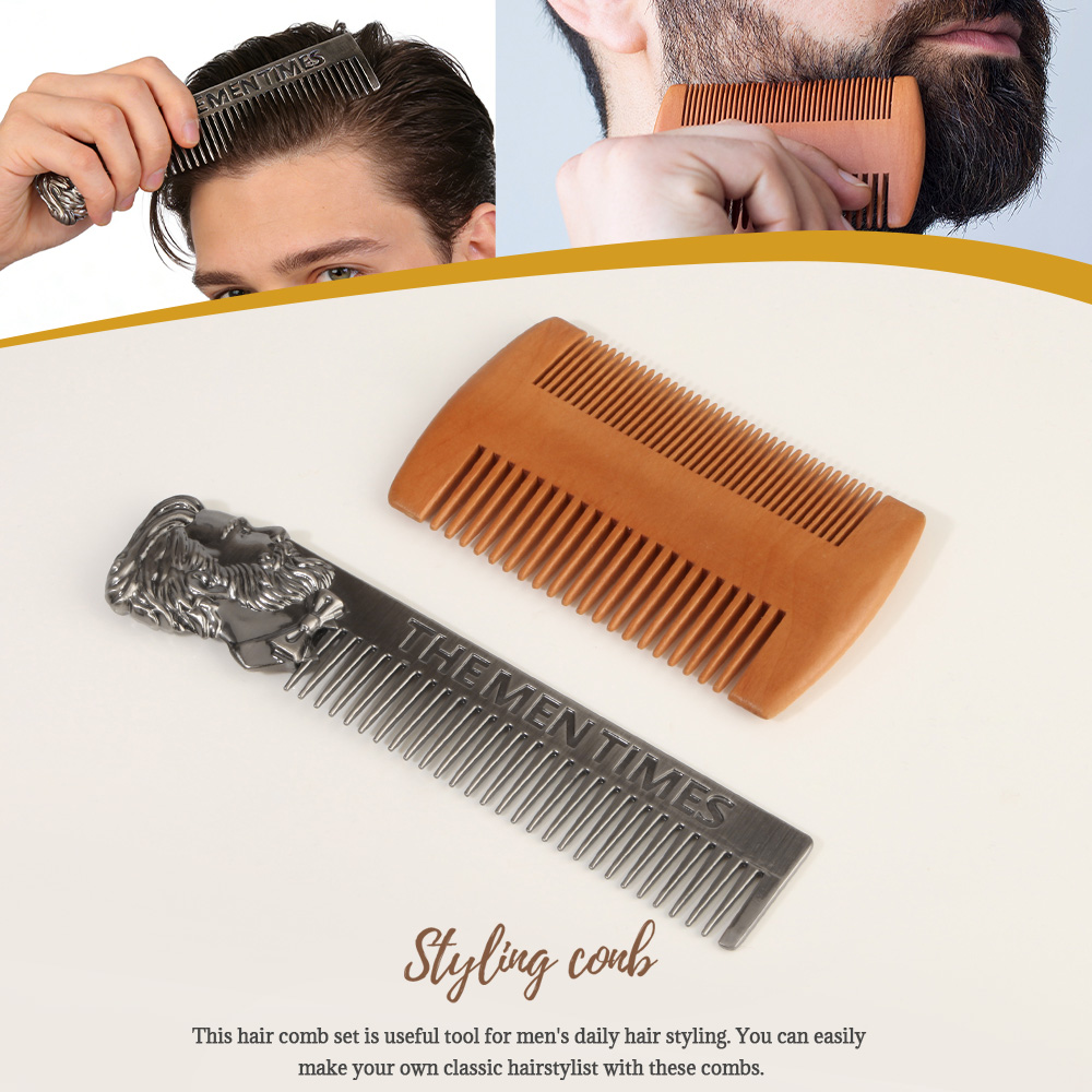 Men'S Grooming Hairstyles - Men Vintage Beard & Hair Comb