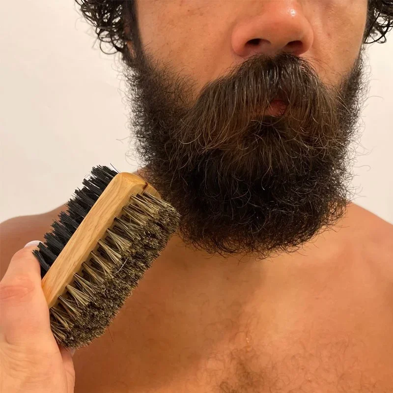 Beard Brush with Natural Woode - огляд і ціна Men'S Grooming Brush