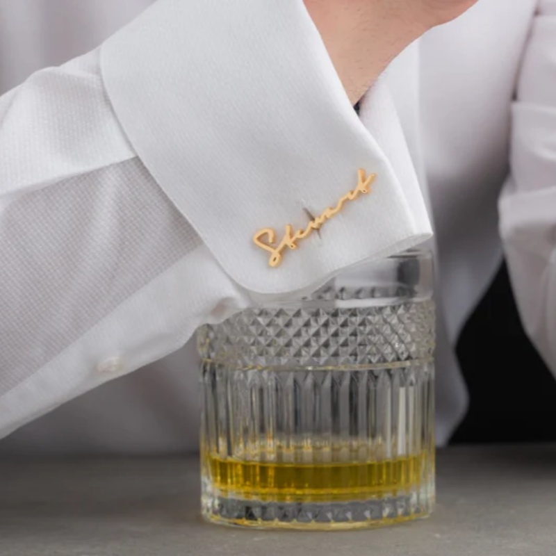 Custom Name Cufflinks 18K Gold - огляд і ціна Men'S Grooming For Wedding