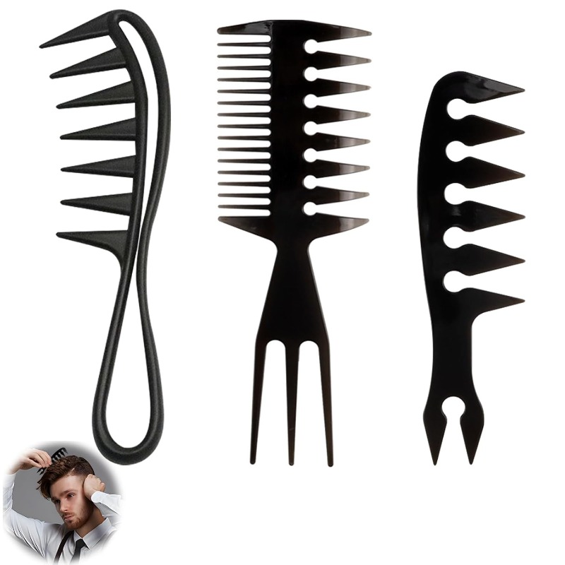 1/3pcs Wide Tooth Hair Comb –  - огляд і ціна Men'S Grooming Hairstyles